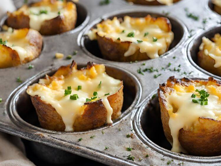 Quartered Potatoes In Muffin Pan - Minty Cooking