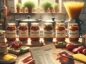 A realistic kitchen scene focusing on the secret of using pasta water in spaghetti preparation.